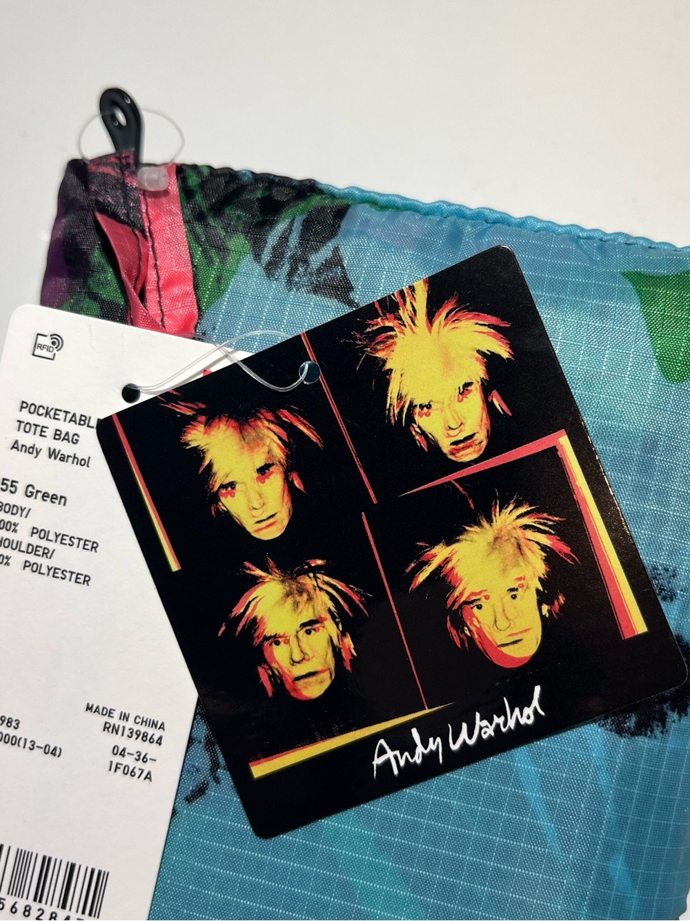 NWT Uniqlo x Andy Warhol Pocketable 2way Tote Bag - Multi Color - Picture 4 of 11
